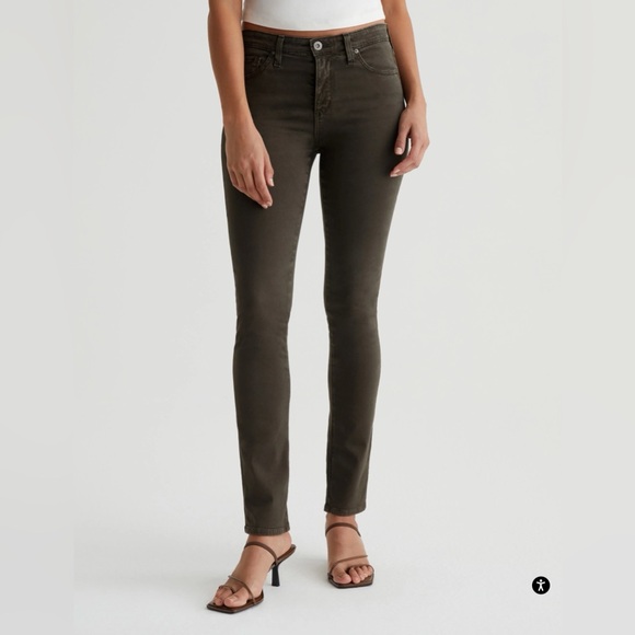 Adriano Goldschmidt Jeans, The Prima, Mid-rise Cigarette Leg, Army Green, Sz 24R - Picture 2 of 16